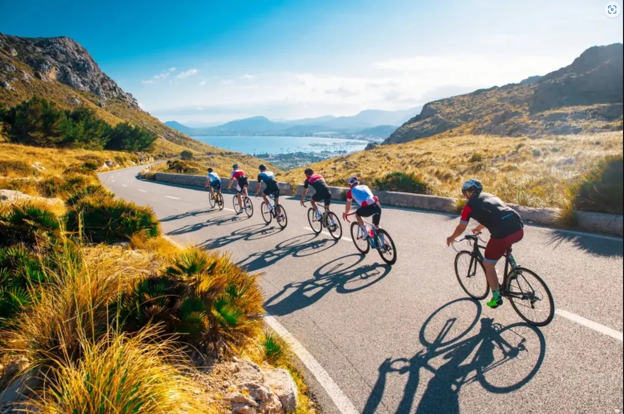 Ciclistas en carretera